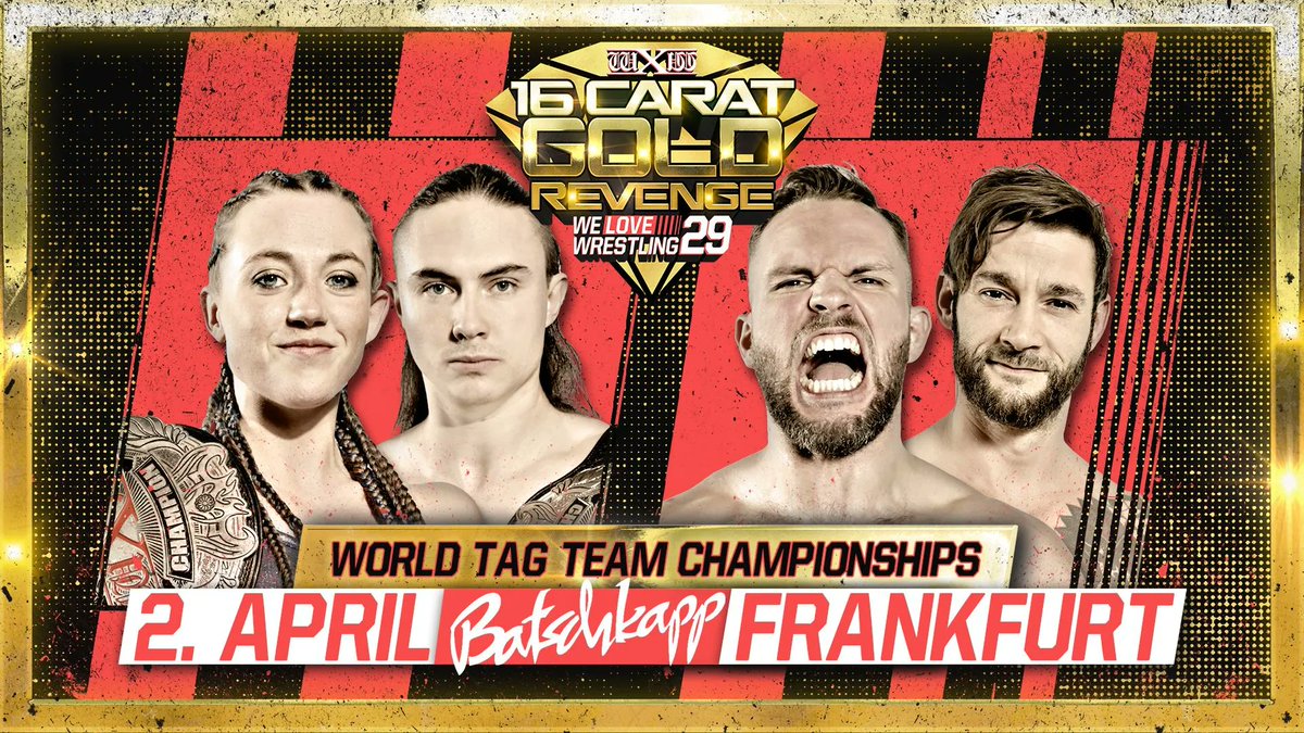 wXw Germany (@wxwgermany) on Twitter photo Knights Verletzung bei #WeLoveWrestling 28 schrie nach einer Neuauflage.
Wir bekommen sie!
wXw World Tag Team Championship
<a href="/StephMWrestling/">Stephanie Maze</a> & <a href="/Fast_Time_Moodo/">Fast Time Moodo 速い時間武道</a> vs. <a href="/BobbyGunns28/">Bobby Gunns</a> & @GHMichaelKnight
#wXw16Carat Revenge <a href="/BatschkappFfm/">Batschkapp Frankfurt</a>
Reihe 1-3 sold out
🎫 eventim.de/event/wxw-wres… Knights Verletzung bei #WeLoveWrestling 28 schrie nach einer Neuauflage.
Wir bekommen sie!
wXw World Tag Team Championship
<a href="/StephMWrestling/">Stephanie Maze</a> & <a href="/Fast_Time_Moodo/">Fast Time Moodo 速い時間武道</a> vs. <a href="/BobbyGunns28/">Bobby Gunns</a> & @GHMichaelKnight
#wXw16Carat Revenge <a href="/BatschkappFfm/">Batschkapp Frankfurt</a>
Reihe 1-3 sold out
🎫 eventim.de/event/wxw-wres…