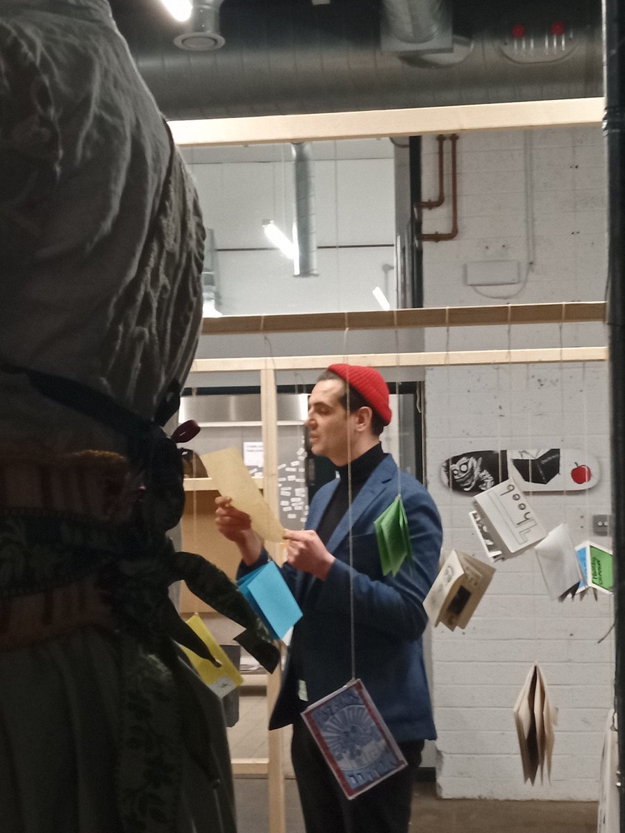 Lucas Howard in full flow at the launch of <a href="/WeAreESCG/">East Sussex College</a> art exhibition in the <a href="/hastingscommons/">Hastings Commons</a> - in The Alley until Mon 21