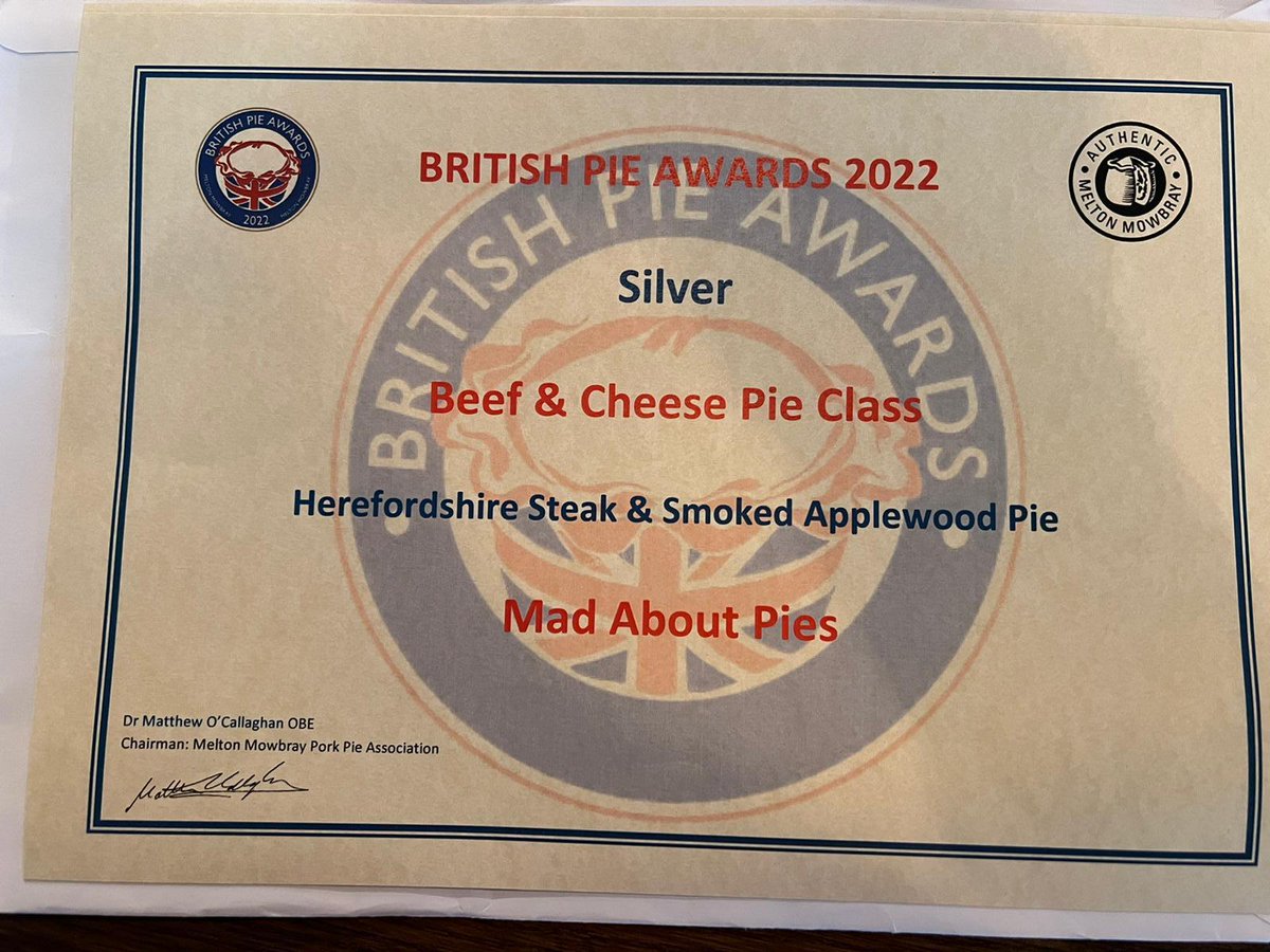 Our British Pie Awards 2022 Certificates have arrived! 🥳🥳🥳

Come and book with us as our we are featuring these pies on our Special Award-Winning British Pie Menu 2022!

This is for a limited time only!
Only available for dine in
☎️Ring 01452 470109
📲linktr.ee/farmersboylong…