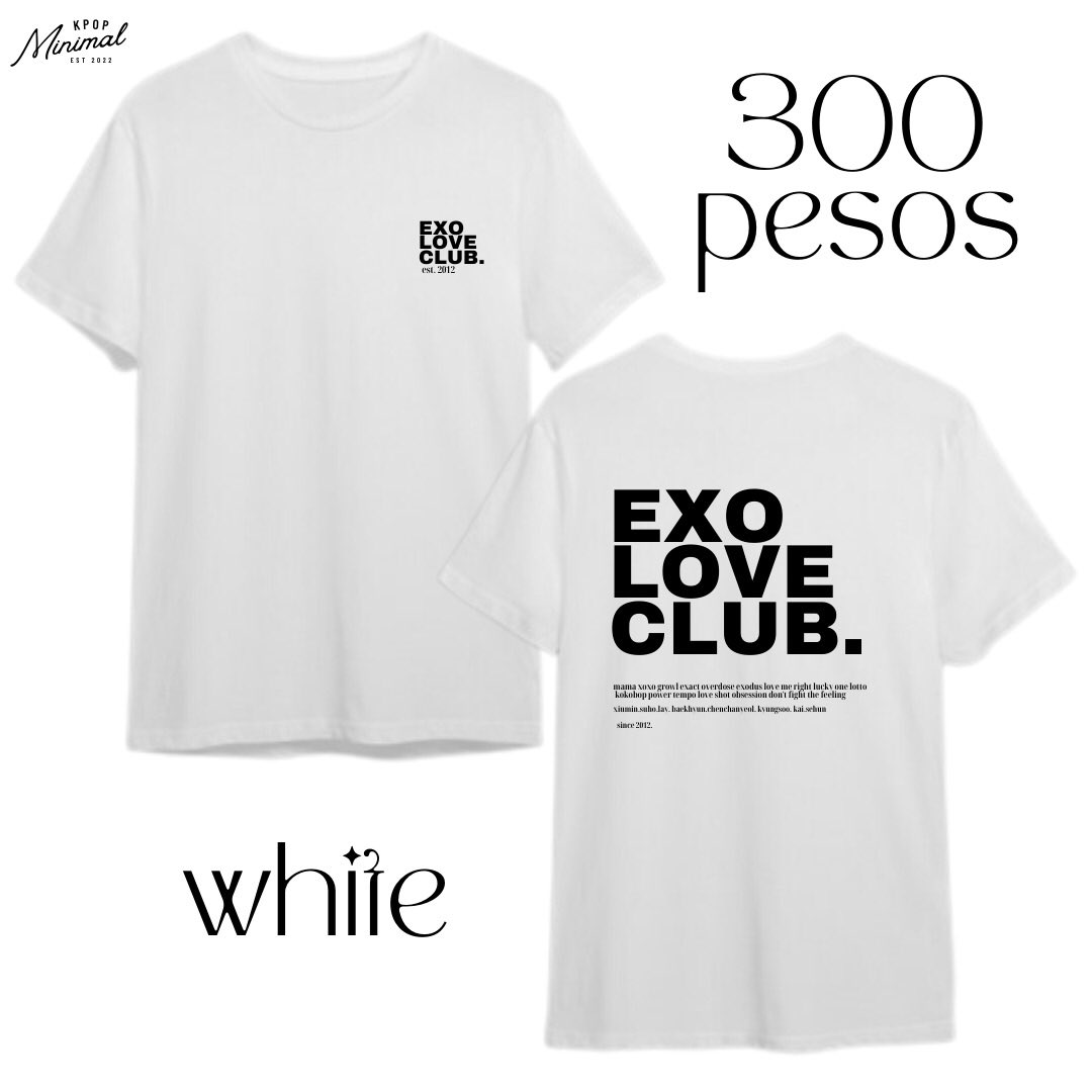 kpop_minimal's tweet photo. Introducing our first ever collection : EXO 10th Year Anniversary 🤍 #KpopMinimal_Collections 

• White &amp; Black Shirts - 300 pesos 
• Tote Bags (13x16) - 200 pesos 
• Shirt &amp; Tote Bag Set - 450 pesos 

🔗 Pre-order now: https://t.co/I4ZEVMzkwi https://t.co/Gj3QpbqCoN