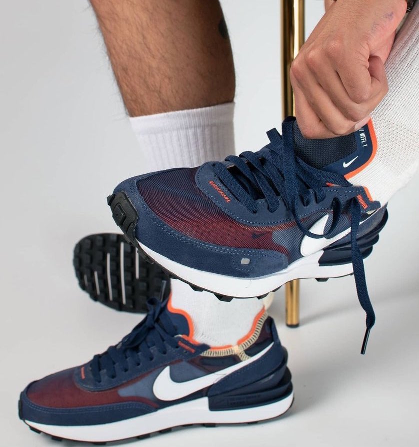 nike waffle one navy blue