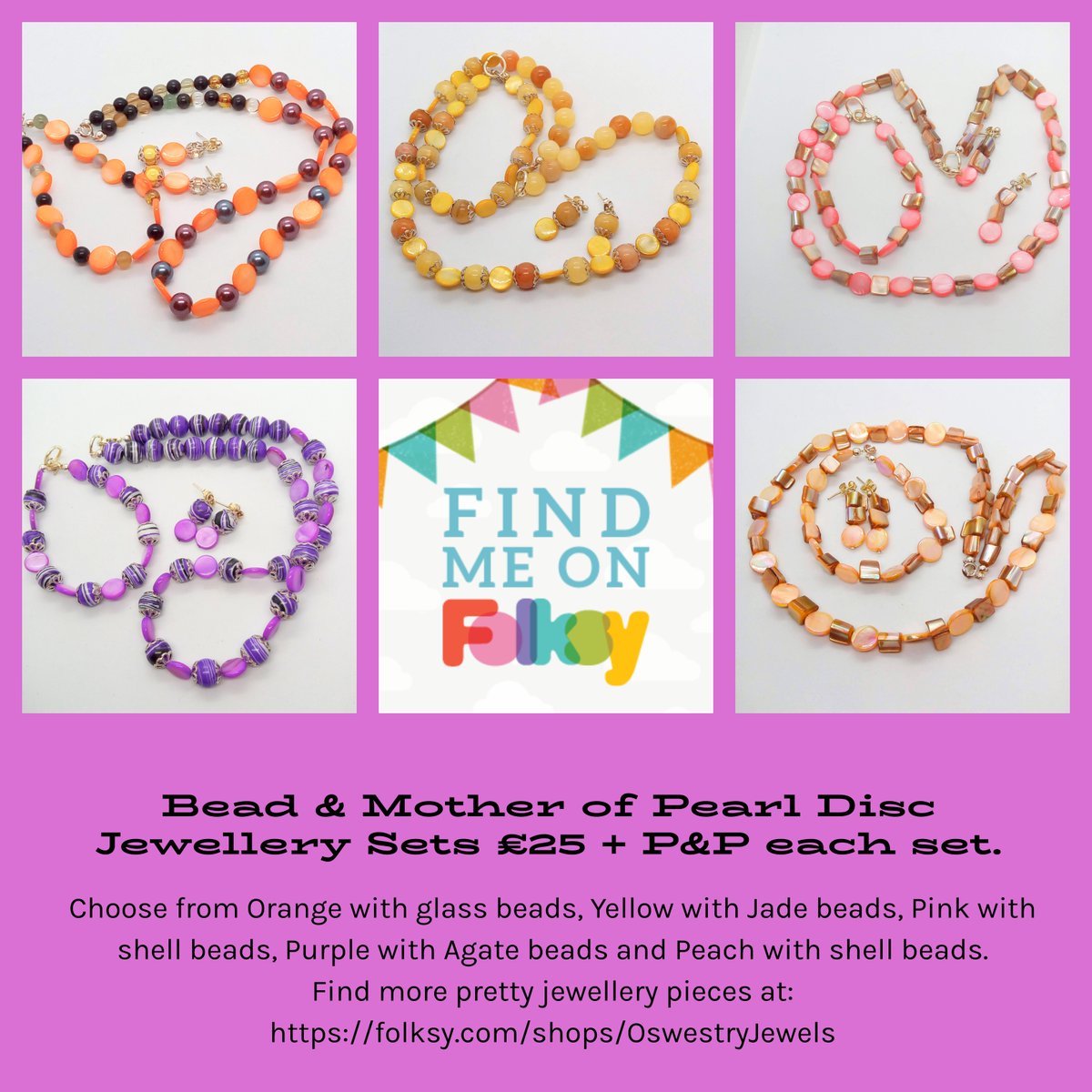sonicpollyr's tweet photo. Any of these Bead & Mother of Pearl Discs 3 Pieces Sets can be posted to you today and they would make ideal gifts for Mother's Day on the 27th March. They cost £25 + P&P each set. https://t.co/GU9hy5Xzys #newonfolksy #oswestryjewels #jewelleryset #colourchoice #giftforher https://t.co/QHYcWbWsLN