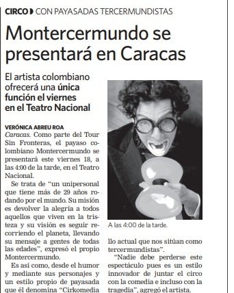 jericorito's tweet photo. No se pierdan hoy a las 4:00 pm en el Teatro Nacional, la compañía colombiana Circo Media latinoamericana con el gran Montercermundo.
Única función! 
Te esperamos!! https://t.co/ARUhbKS7ZR