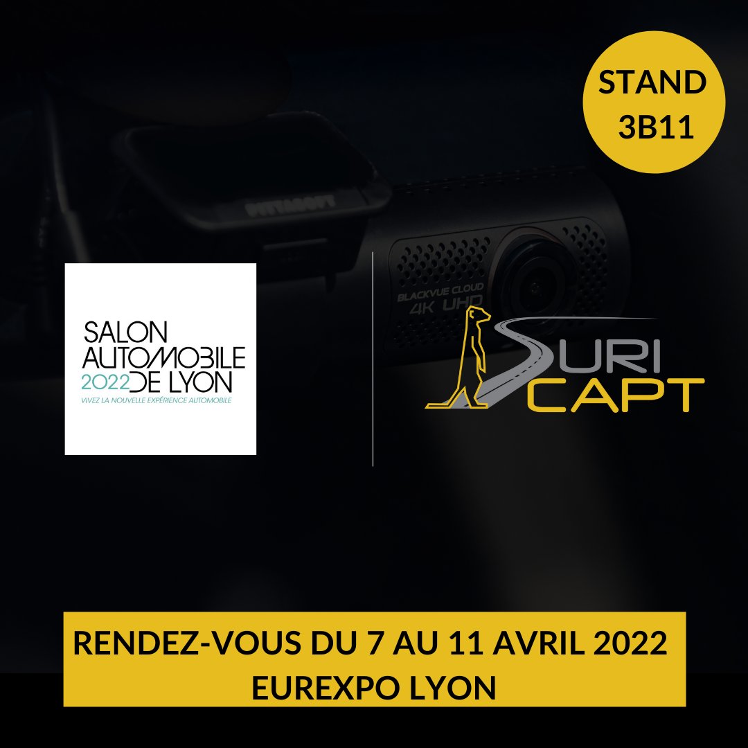 DashcamSuricapt's tweet photo. L'équipe de @DashcamSuricapt sera ravie de vous aceuillir à l'occasion du @salonautolyon à @eurexpo ! 
Rendez-vous du 7 au 11 avril pour découvrir notre gamme #dashcam adaptée à chaque véhicule 🚗

𝗦𝗨𝗥𝗜𝗖𝗔𝗣𝗧
Toujours un œil sur la route 👁 https://t.co/hMVMsaroNF
