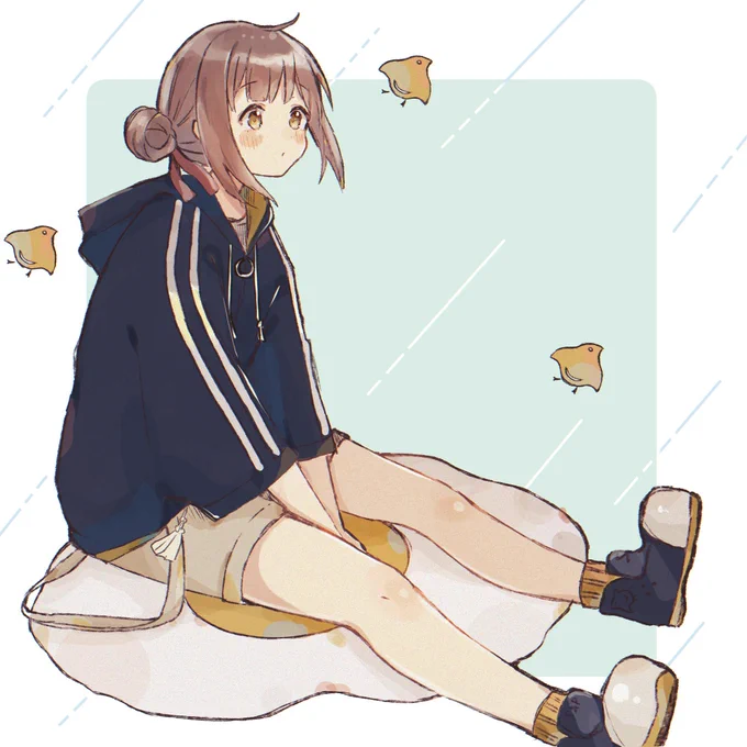 #みなさん去年の今頃はどんな絵描いてましたか
デザインしたパーカーの子🐣 