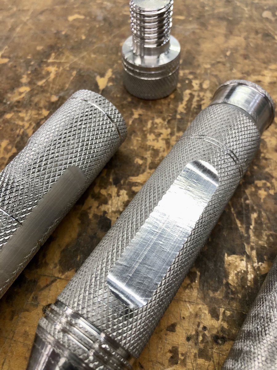 Ellingsen_Tech's tweet photo. Screwdriver handles with space for extra bit storage inside the body. Students in Metalworking 2 made these by hand on a tradition lathe. No CNC on this project. A lot goes into this seemingly simple project. #student_dedication @Ellingsen_Tech https://t.co/PB6C09GTC0