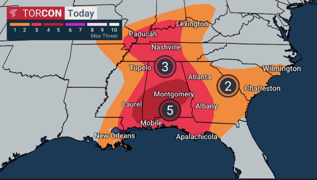 Tor:con Weather A stormy start to the day in the south. TorCon as high as a 5 in parts ...