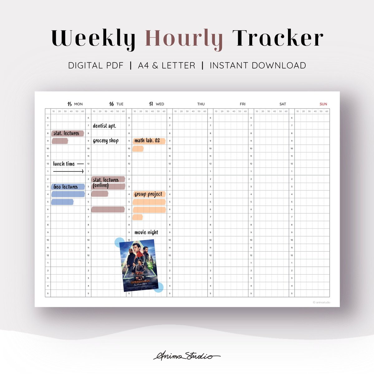 _animastudio_'s tweet image. New planner page for the serial organizers out there! ✦ etsy.me/3tldzPz ✦ #hourlytracker #timetableplanner #printablestudyplan #ipaddigitalplanner #studenttimetable #timeblockplanner #digitalplanning