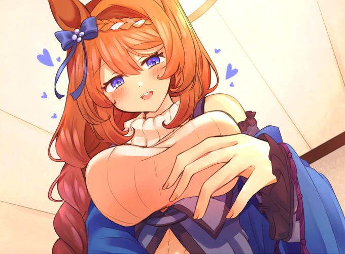 「い〜こい〜こ💙」
#ウマ娘 #スーパークリーク 