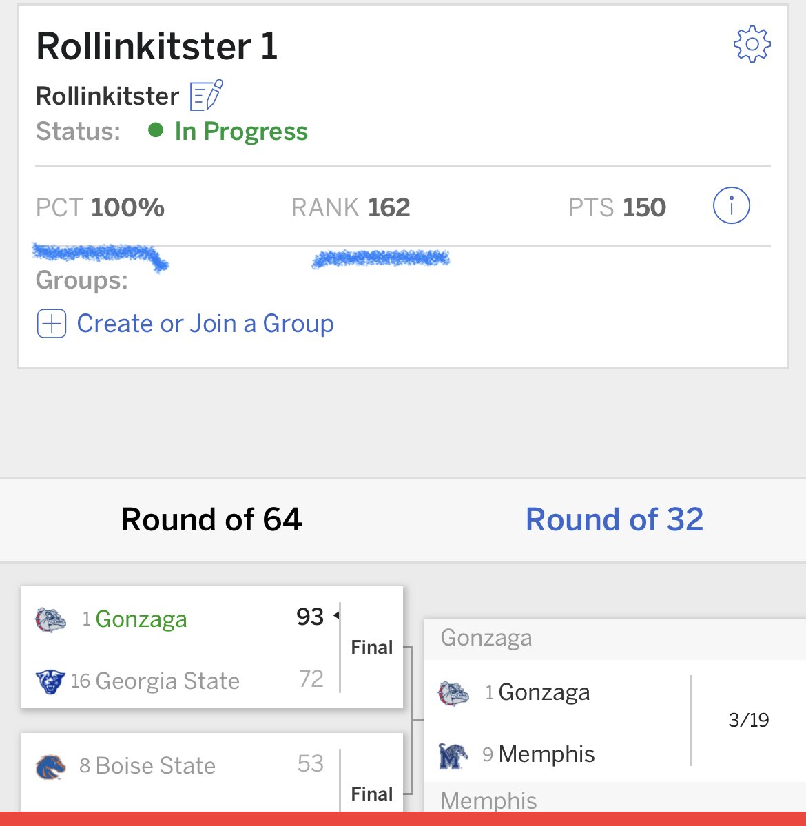 ankitbpatel7's tweet photo. Of course the year I don’t enter a pool and put in a bracket for fun I get all but one of the first day’s picks right #kentuckyfail #marchmadness https://t.co/4jGG37nLIY