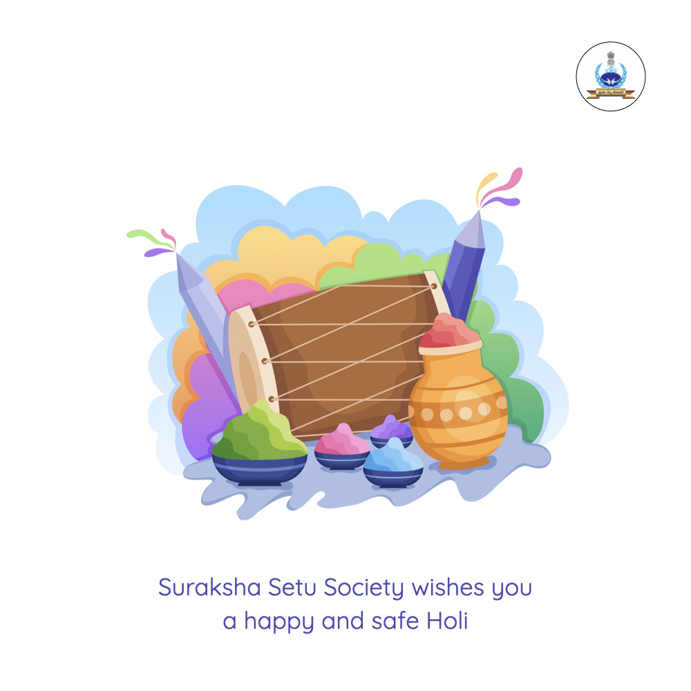 SurakshaSetuGuj's tweet photo. Suraksha Setu Society wishes you a happy and safe Holi. Ensure social distancing and COVID-appropriate behaviour to keep you and your loved ones safe. https://t.co/2BYzd2SmV1