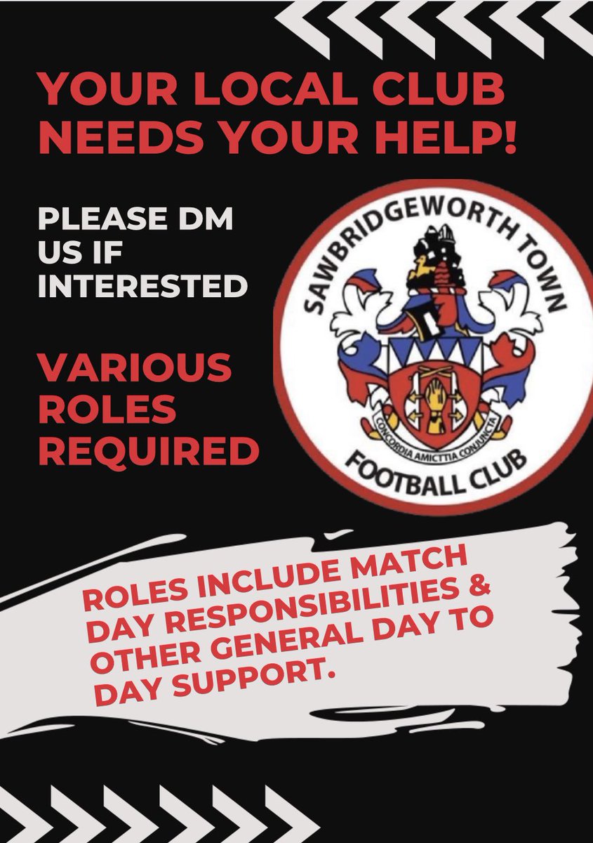 If you are interested in helping out/supporting a local football club please do drop us a DM. 

Please Retweet! @SawboMidweek18s @SawboReserves @SawboTownU18s <a href="/EssexSenior/">Essex Senior League</a> <a href="/HertfordshireFA/">Hertfordshire FA</a>