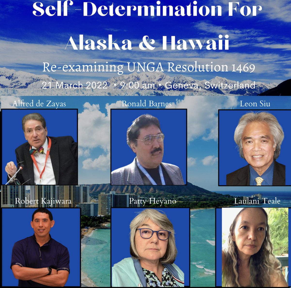 Incomindios's tweet photo. Incomindios invite you to participate in the panel Self-Determination For Alaska & Hawaii: Re-examining UNGA Resolution 1469 on 21 March 2022 at 9:00 am・Geneva, Switzerland
Register here: https://t.co/RL2V0ln6cY
#incomindios #indigenousofthepacific https://t.co/wv8Gw5U53S