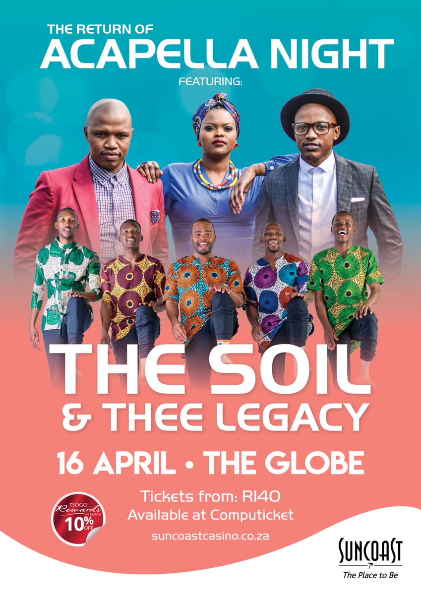 #ACAPELLANIGHT
GET YOUR TICKETS NOW <a href="/Computicket/">Computicket</a>  BY <a href="/TheSoilMusic/">The Soil</a> &amp; <a href="/TheeLegacySA/">THEE LEGACY SA</a>  🔥🔥🔥