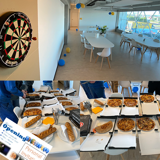 GillainCo's tweet photo. 🎯 𝗨𝗻 𝗰𝗼𝘂𝗽 𝗱𝗮𝗻𝘀 𝗹𝗲 𝗺𝗶𝗹𝗹𝗲 ! C'est le moins que l'on puisse dire de notre nouvelle cafétéria que nos employés ont décorée eux-mêmes et inaugurée de manière festive ! 🍕🍞 🍩 🎈🙌 #nouvellecafetaria #pizzatime #teamwork https://t.co/laTUTdTXfx