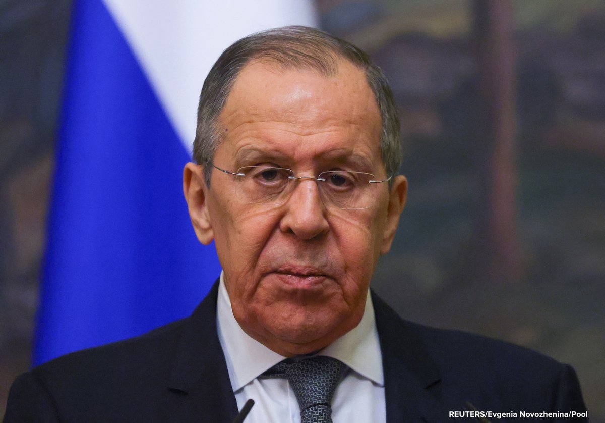 ABC's tweet photo. JUST IN: Russia's Foreign Minister Sergei Lavrov says that any foreign supplies to Ukraine containing military equipment will be considered "legitimate targets" for Russian strikes. https://t.co/nDdLJHXXdY https://t.co/cMwmSWPf7T