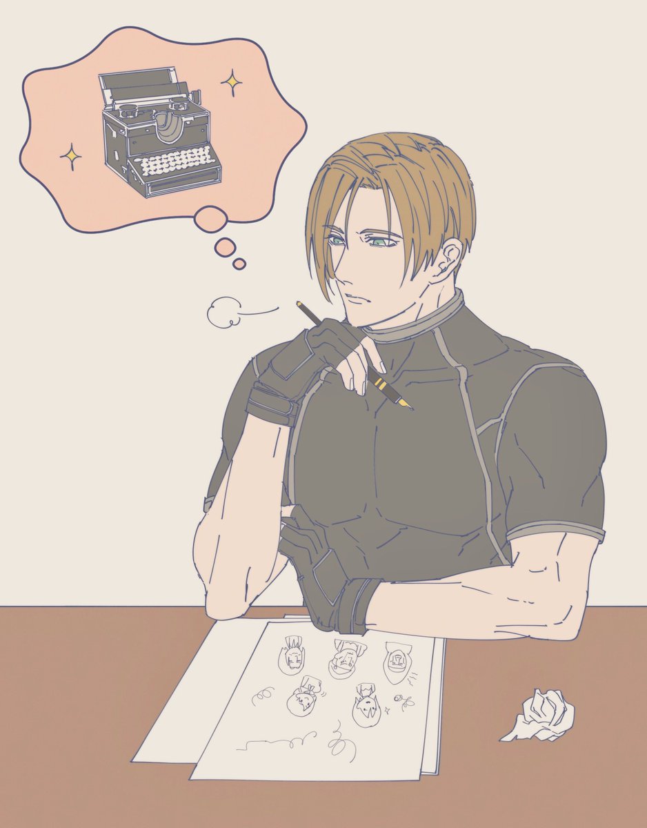 書き物してるとタイプライターが恋しくなるレオン君の落書き✒️

 #Leonkennedy 