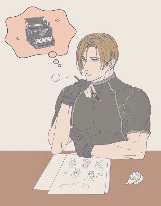書き物してるとタイプライターが恋しくなるレオン君の落書き✒️

 #Leonkennedy 