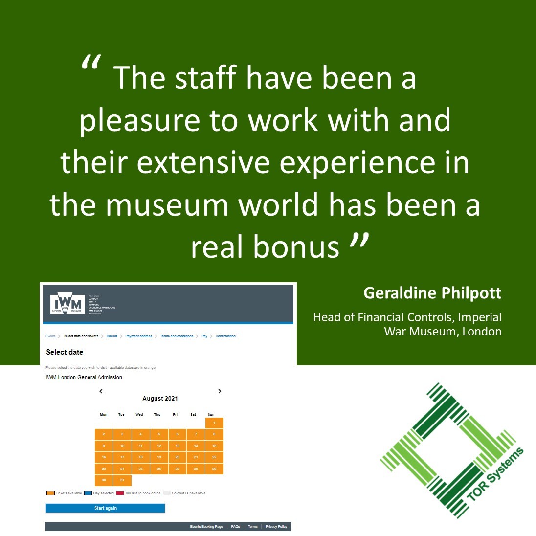 Since 2002, TOR have supplied <a href="/I_W_M/">Imperial War Museums</a> with a full #TicketingSystem across all 5 sites, supporting the organisation through many changes, including additions and upgrades to the solution bit.ly/2zv2dyL