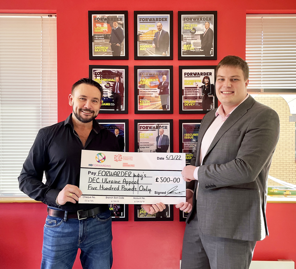 A massive thanks to <a href="/HdForwarding/">HD Forwarding</a> on their £500 donation for the FORWARDER mag's <a href="/decappeal/">DEC</a> Ukraine Appeal.

You can find out more about our Ukraine appeal or to donate today, please click here: lnkd.in/d-UnexFr

#DECUkraine #Ukraineappeal #Ukraine #freight