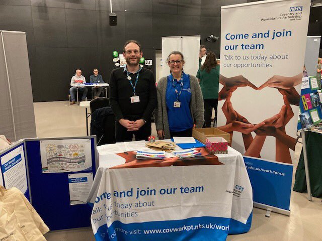 mcgarveynic's tweet photo. #WeAreCWPT @AHP @RCOT_MH @RCOTStudents here @CovUniOT the OT Career Fair, some interest as an #AHP with us @CWPT_NHS! https://t.co/5Kf0lUTYll