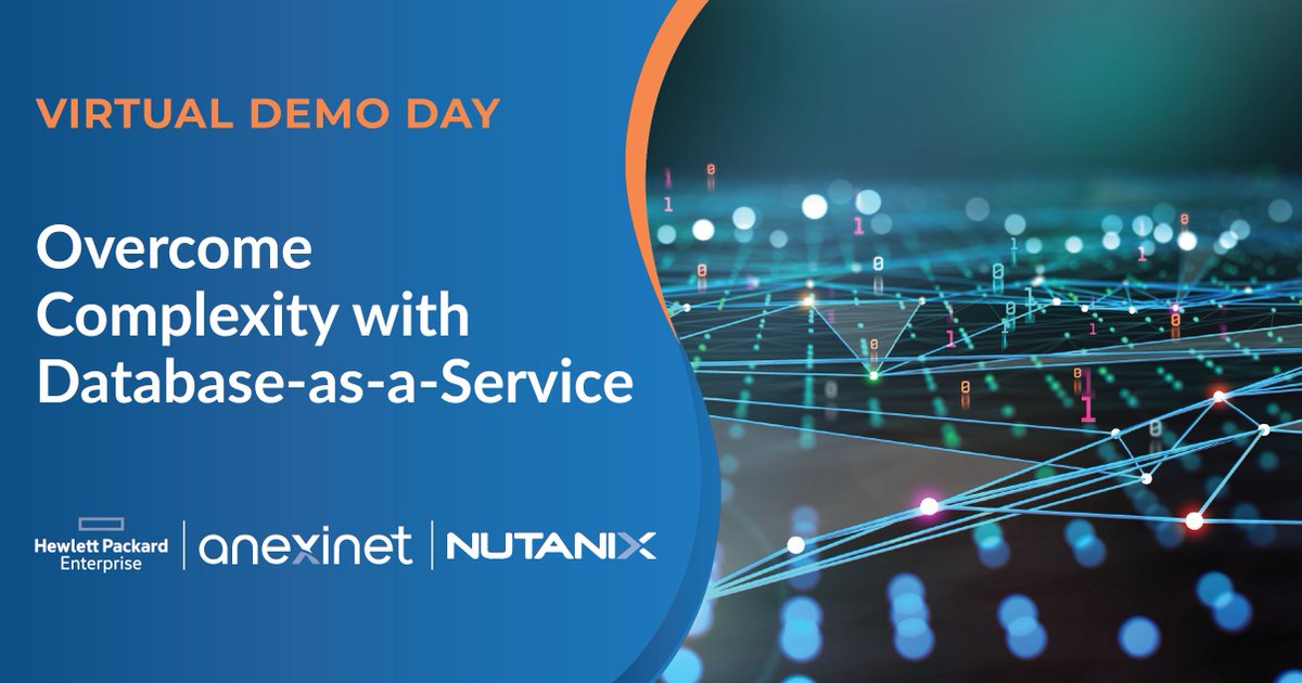anexinet's tweet photo. Join @anexinet @HPE & @nutanix on April 20th for our Virtual #Database-as-a-Service Demo Day to learn how your databases can overcome complexity with our Database-as-a-Service (#DBaaS) within your environment. #anexify
https://t.co/2VuckFgAvq https://t.co/zvw3RN5d7n