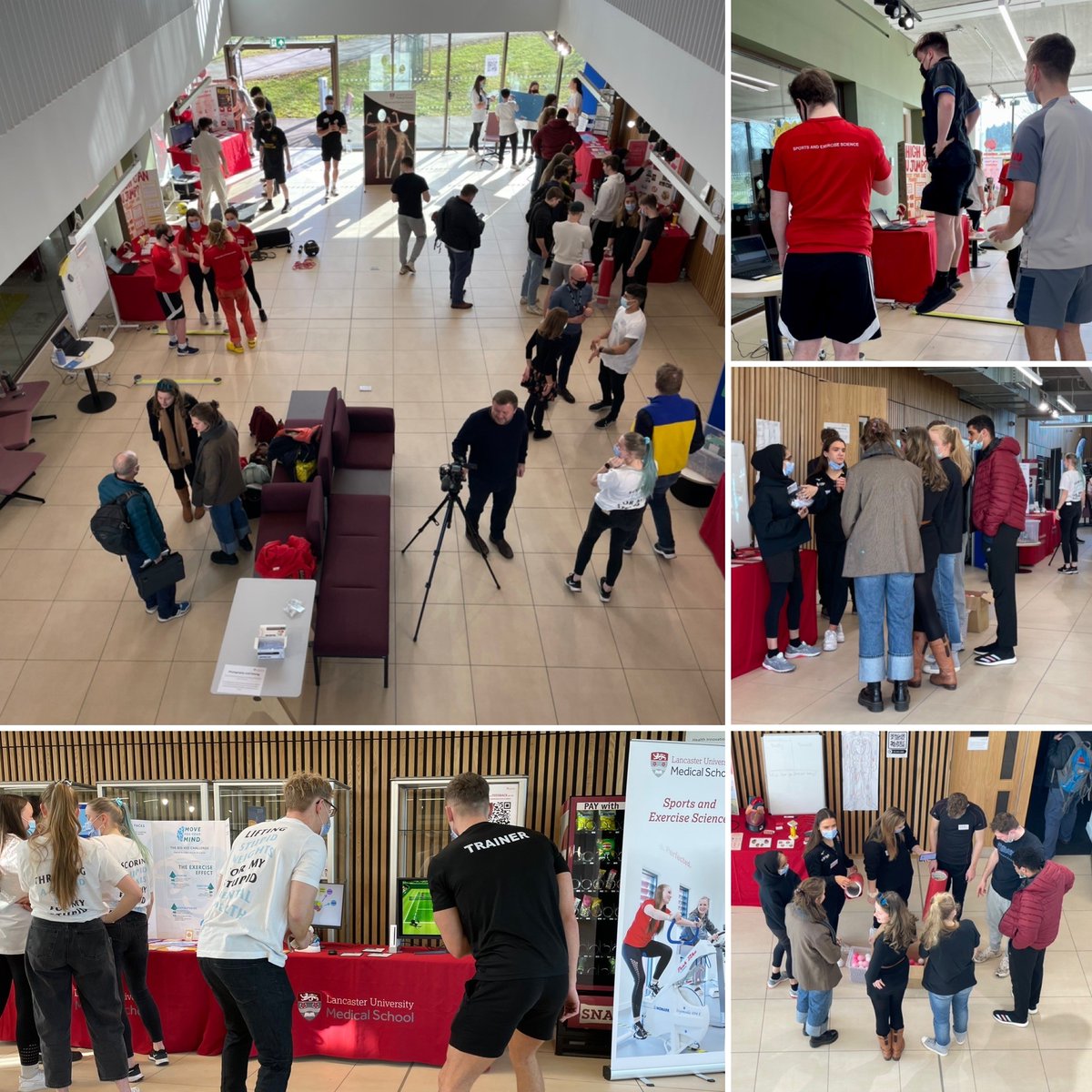 Our Year 3 @LU_SportsExSci Science Communication event is well underway in Health Innovation One. We're here until 2 pm so come and see us and chat, play, try, discuss and find out more! @LancasterUniFHM @LancasterMedSch @LancasterUni