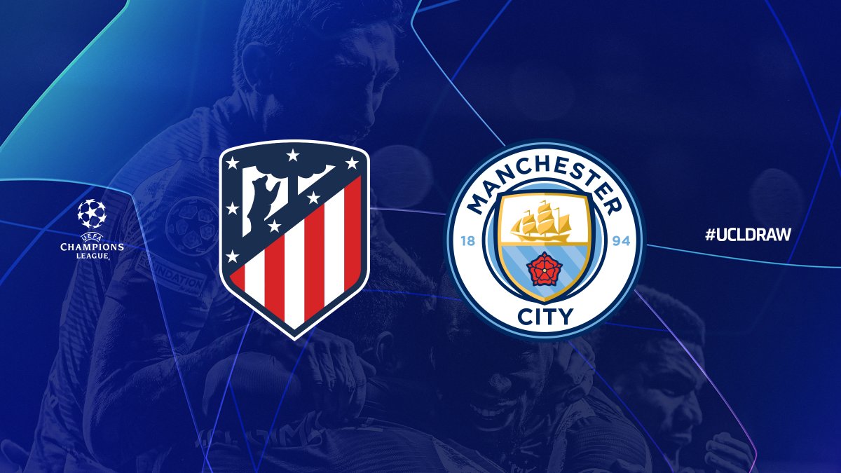 Atleti's tweet photo. 🚨 ¡Ya tenemos rival para los cuartos de final de la @LigaDeCampeones!

🆚 @ManCityES

🌟 #UCLDraw • 🔴⚪ #AúpaAtleti • https://t.co/w2yAtpjRm5
