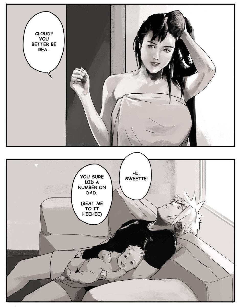 Centaurii2's tweet photo. Cleaned up one of my old sketches for your Cloti feed 🥰 #Cloti #Cloudstrife #Tifalockhart #FF7 #FF7R https://t.co/TX63A1cJWh