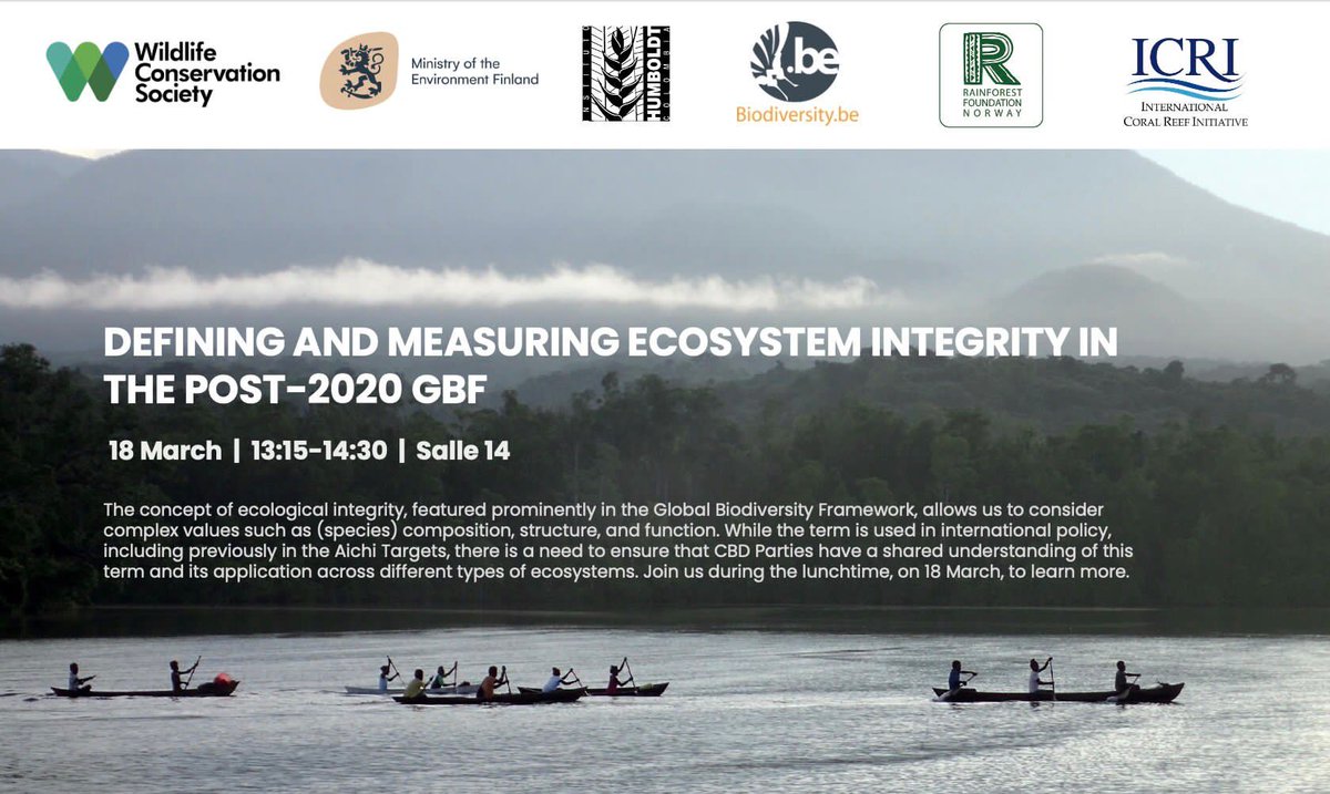 ICRI_Coral_Reef's tweet photo. If you are in Geneva join us today for a side event hosted by ICRI &amp; others to discuss #ecosystemintegrity in the #post2020 GBF, including highlighting the feasibility of measuring integrity for #coralreef ecosystems 👉https://t.co/Mfj8lj9myf… #ForCoral https://t.co/U0kbVRD2b6