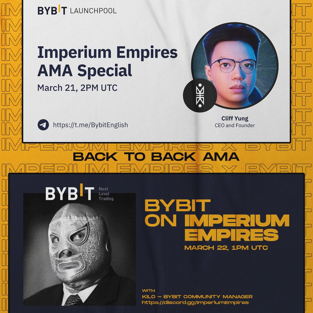 ImperiumEmpires's tweet photo. We're doing a BACK2BACK AMA w/ @Bybit_Official &amp; WE'RE GIVING AWAY 100,000 $IME
YES- ONE HUNDRED THOUSAND!!!💯💸

To win:
1⃣ 5,000 IME x2
- Follow us, Like, QRT + tag 5 friends!
2⃣ 10,000 IME x9
- Do above &amp; ask question for AMA (win if chosen!)

#ImperiumEmpires #Avalanche #Avax https://t.co/Iq1V7RG9pM