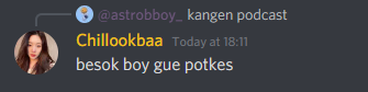 SNFunDiscord's tweet photo. Eh besok podcast?.. mimin kagak halu kan ini?..
hey MC kelas menengah kebawah @chillookbaa bener kan ini? πππ
#SNfundiscord https://t.co/zsdlrIThT8