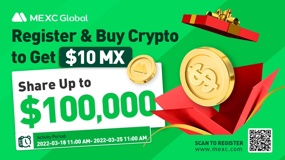 Sign up on #MEXC and buy crypto to claim a $10 of $MX bonus - Share up to $100,000!

Step 1⃣: Sign up bit.ly/36u35UN
Step 2⃣: Make your first deposit (at least $50) 

‼️Only the first 10,000 users who signup and deposit will be eligible to receive the bonus.

#Giveaways