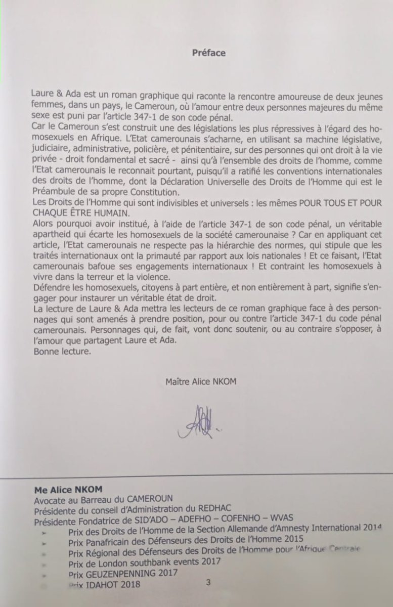 adefho's tweet photo. Pitch : entre mars 2017 et juin 2017, au cœur de la forêt, la rencontre amoureuse entre Ada, paysanne camerounaise, et Laure, médecin urgentiste française. Dans un contexte culturel et légal hostile à l’homosexualité.
20 Euros le livre #passionés de lecture, ne passez pas a côté https://t.co/Tuc7Zu8ikI
