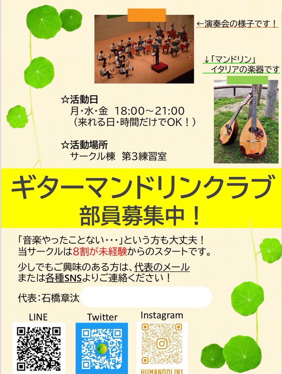 広島大学ギター マンドリンクラブ 令和4年度 Humandolin1 Twitter