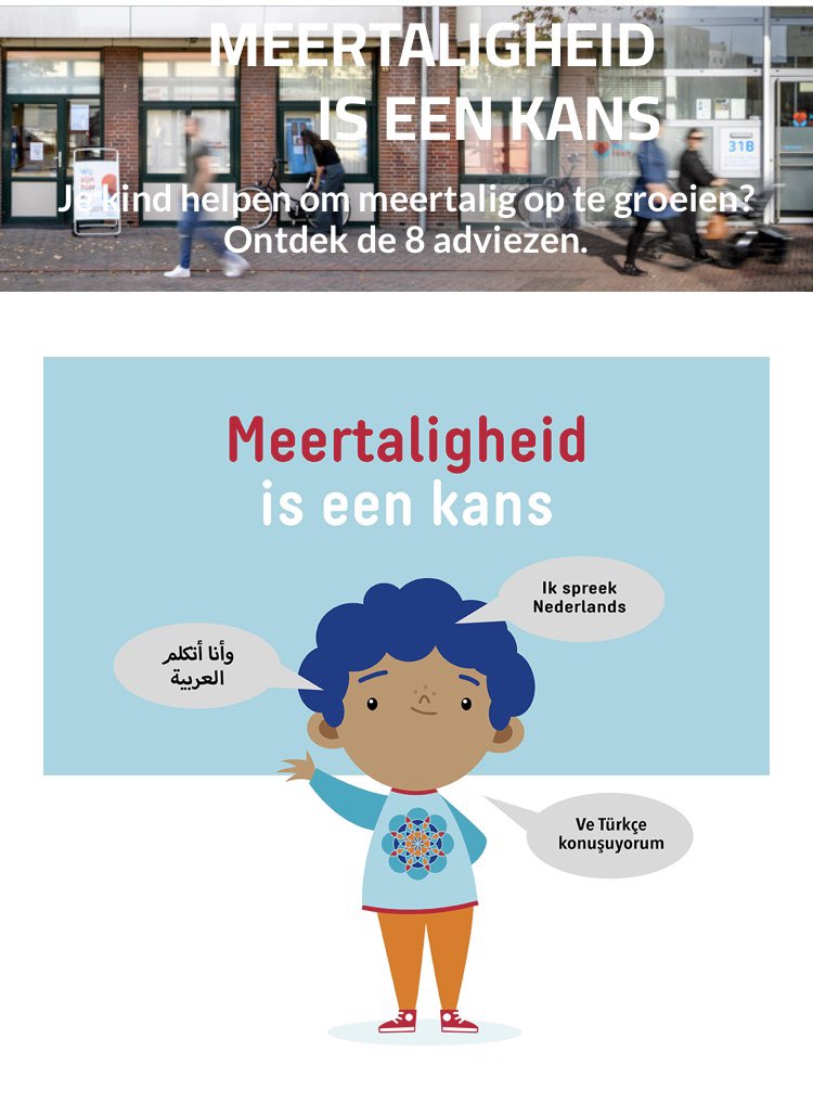 14 Maart startte de campagne ‘Meertaligheid is een kans’.Initiatief vanuit Pact Poelenburg Peldersveld Zaanstad. Elke week staat een advies centraal. 
8 Adviezen in div. talen, hoe de talen het beste gestimuleerd kunnen worden #preventie #gelijkekansen pactpp.nl/meertaligheid