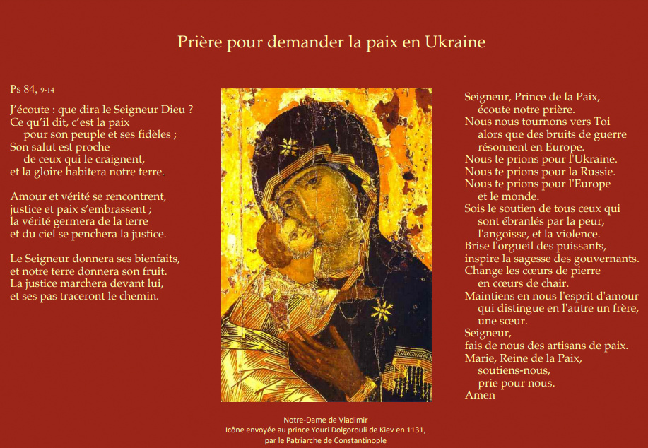 Prière pour demander la paix en #Ukraine. #guerre #paix #prière #foi