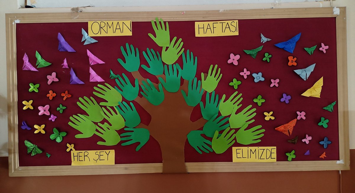 Okulumuzda Güzel bir pano çalışması daha. Teşekkürler.