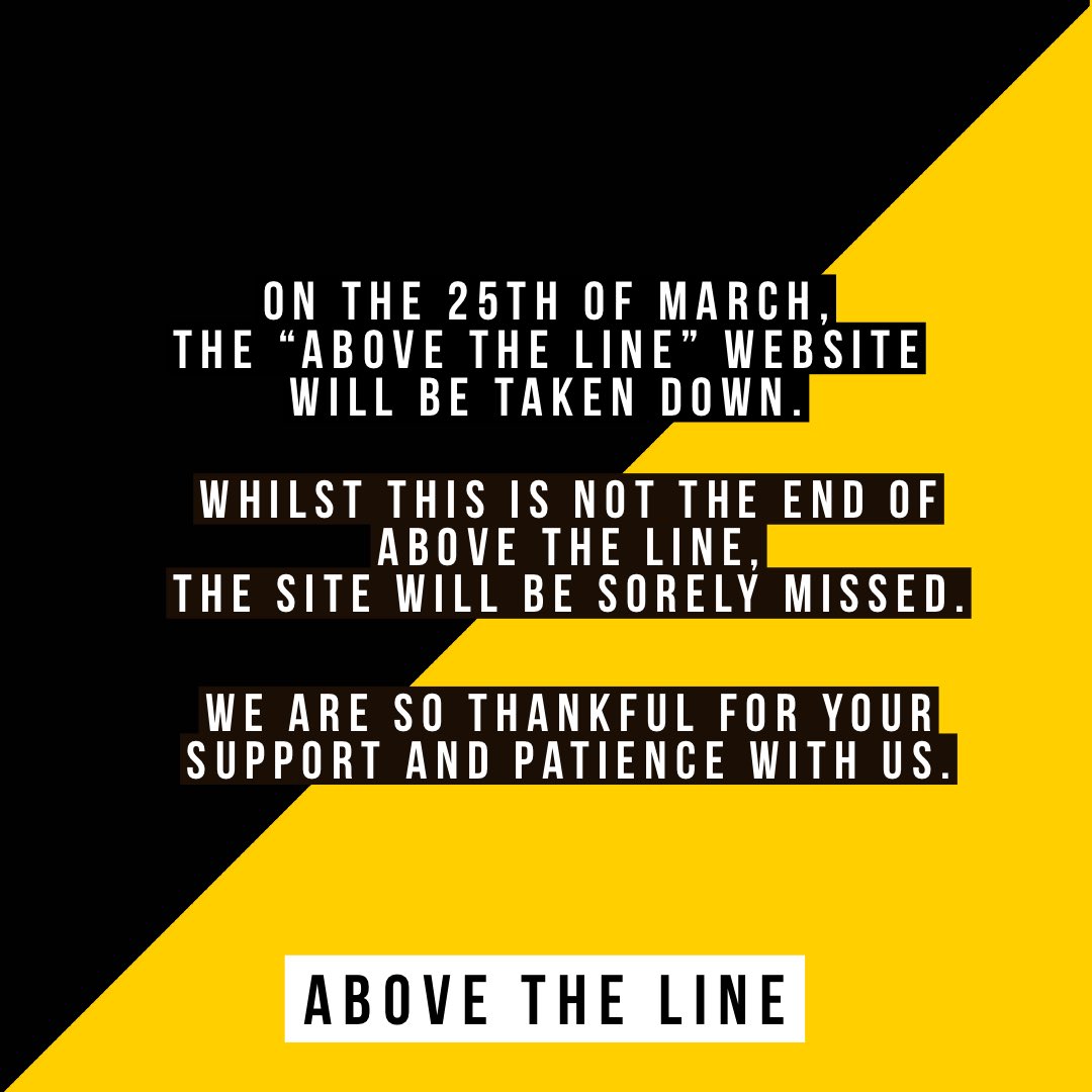AboveTheLine_CB's tweet photo. This is not the end for us and we are excited for the next step, however, we are sad to see the site go.
As always, keep an eye on our social media for any updates!
#filmmaking #candleandbellfilms #filmmasterclass https://t.co/bT17fWXQ43