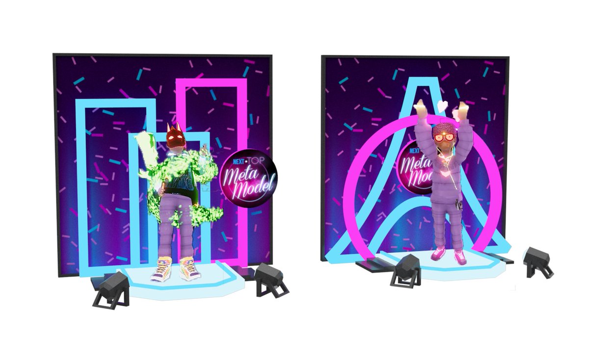 nxtTopMetaModel's tweet photo. Exciting things are happening! Over the next few days we'll be dropping lots of information about our #NextTopMetaModel contest, so stay tuned! In the meantime, check out a sneak peek of some of our photobooths we'll be setting up around #Decentraland ! #DCL #DCLFashionWeek https://t.co/M3SLMm1euL