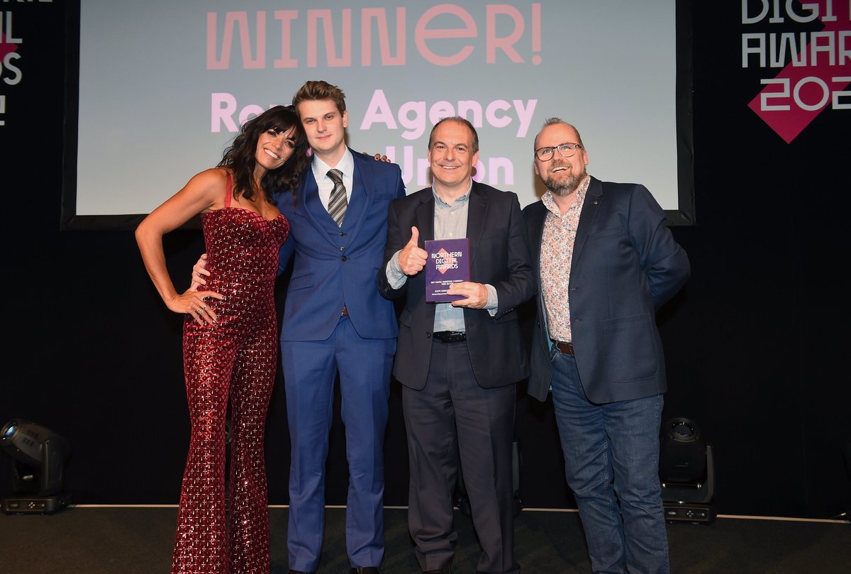 Thanks to our Head of Social, Theo Daffurn and Director, Ben Dascombe for representing the team at last night's #NorthernDigitalAwards 🏆