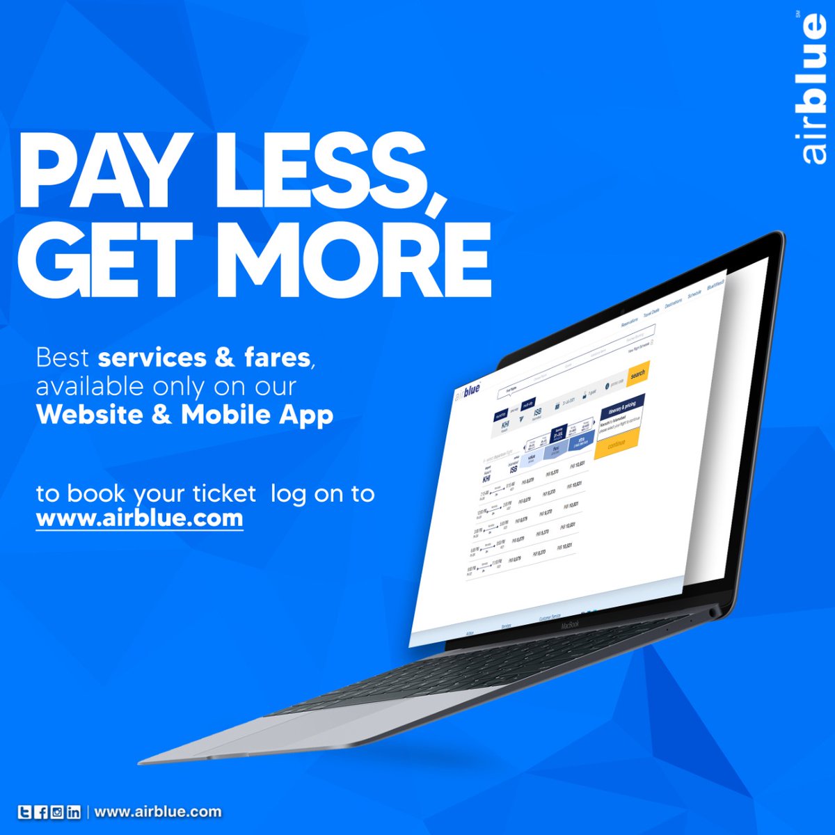 airblueairline's tweet photo. Payless and get more! We provide you the best travel experience at the lowest rates.
Book your tickets now at https://t.co/g8VR5uj7ge
#airblue #paylessgetmore #flyingredefined https://t.co/3M9Fqufll3