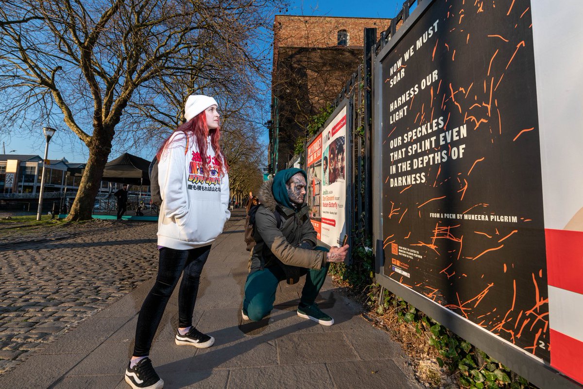 In_Between_Time's tweet photo. 😎 Who has spotted fragments of the Joy Project poem on the streets of Bristol?

Resident Artist and writer of the Joy Project Poem, Muneera Pilgrim has created a playlist for you to listen to whilst wandering Bristol.
🎵 https://t.co/O1rEOluo7v...
📸 Paul Blakemore https://t.co/mRsBFUwMnT