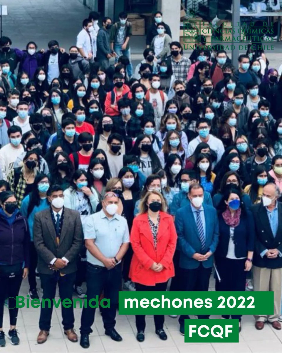 QuimicaUdeChile's tweet photo. #bienvenida a #mechones
#gen2022
#FCQF
#química
#farmacia
#uchile https://t.co/EF4HWSky5g