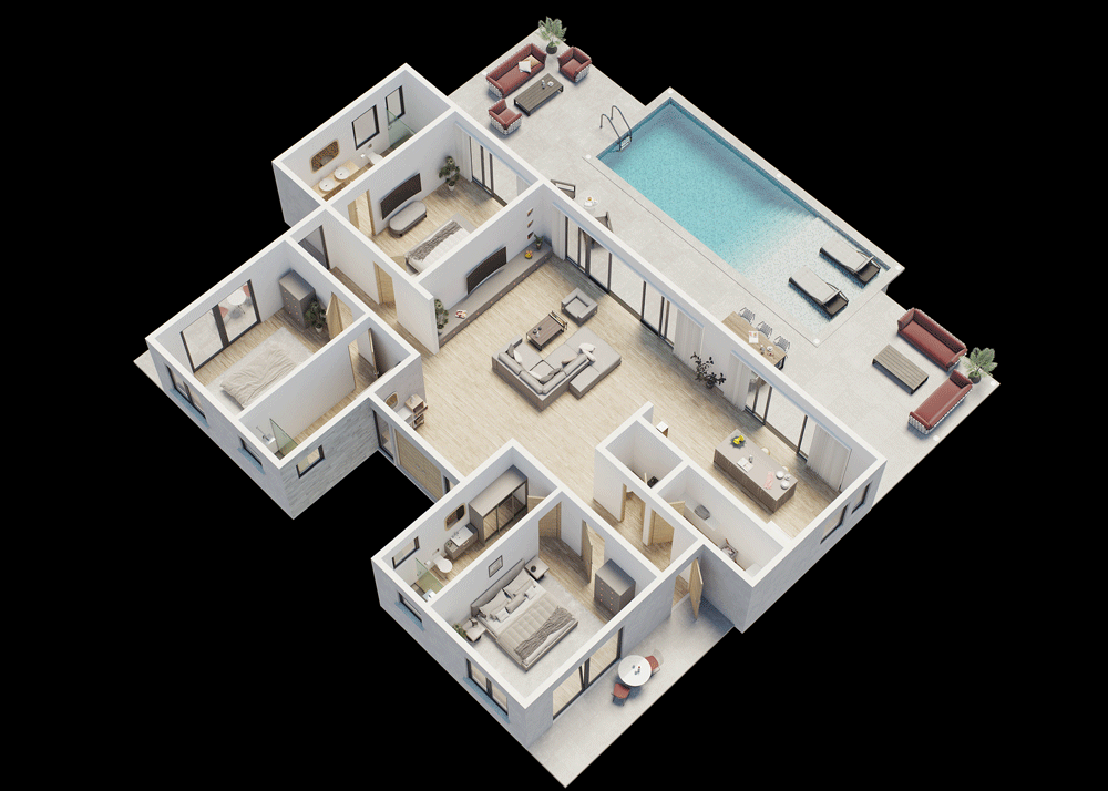 The advantage of #3D 
Showcasing your existing or proposed property's living space with a 3D floor plan, allows potential buyers and investors to see the internal potential of the #development, and gives a more #realistic feel of what living in the #property will be like.