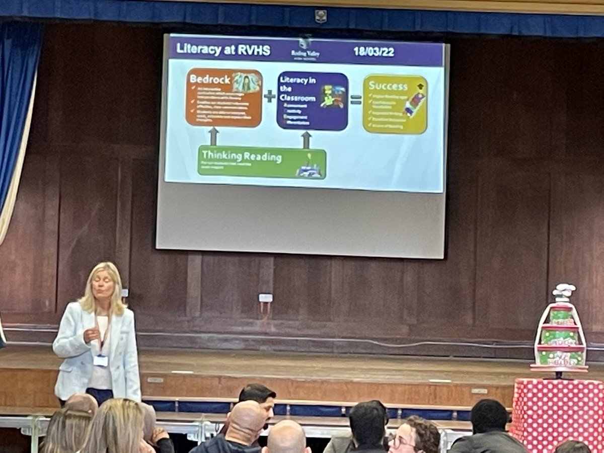 RodingValleyHS's tweet photo. Mrs Jenner @SharonJenner Headteacher, is so pleased to be kicking off the second session of the day for our staff on #Literacy interventions… #Bedrock #ThinkingReading #ACED #AcceleratedReader #Lexia https://t.co/oteUPjrlZg
