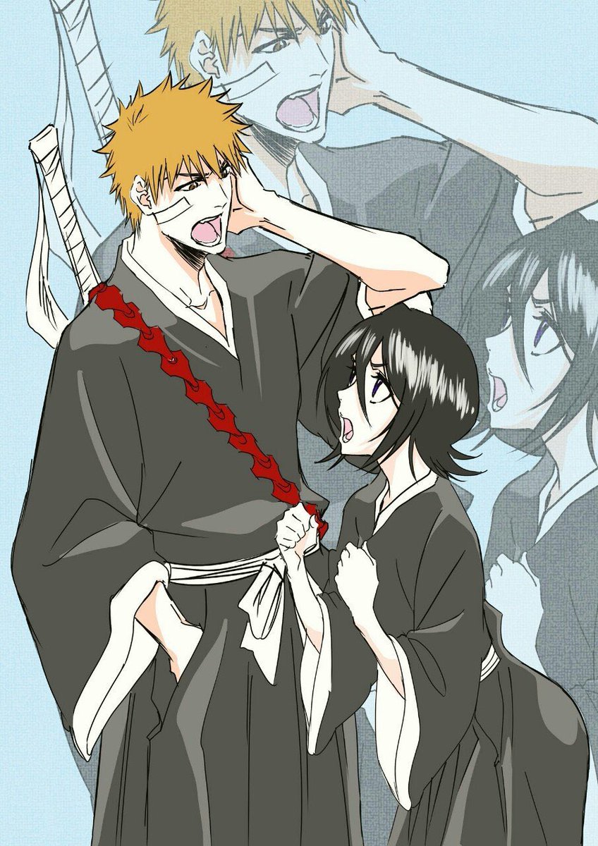 RUKIAFEED's tweet photo. rukia and ichigo drawing by Masashi Kudo. https://t.co/FSEpOFJi1y