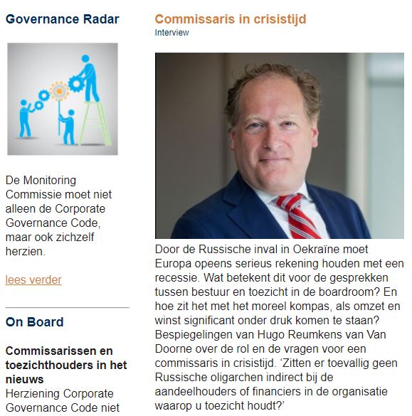NRgovernance's tweet image. NR Governance Update maart, o.a.: commissaris zijn in crisistijd en moet de Monitoring Commissie niet alleen de Corporate Governance Code, maar ook zichzelf herzien?
#governanceupdate #commissariaat #nationaalregister #toezichthouder #NRdegovernanceexpert
nrgovernance.nl/kennis/governa…
