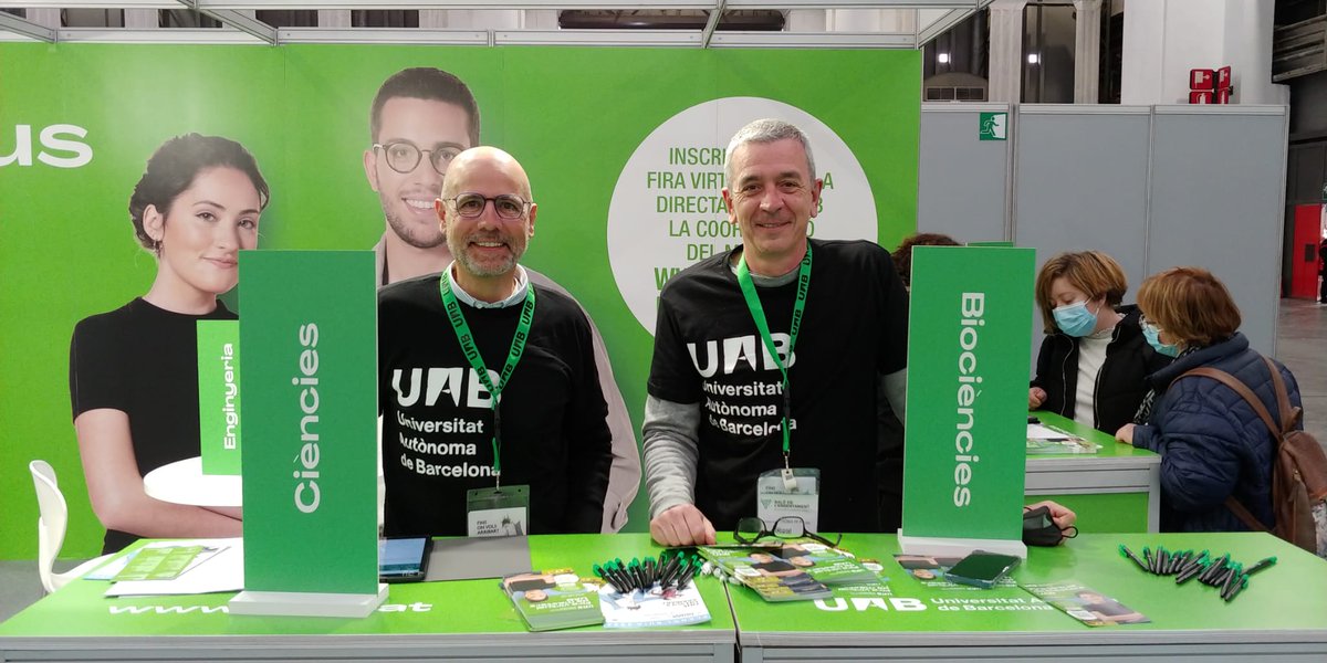 A més d al Saló de l'ensenyament, ens trobareu també al saló futura per parlar de màsters. no hi falteu, mireu quin gran equip us hi espera! @FCienciesUAB @Biociencies_UAB