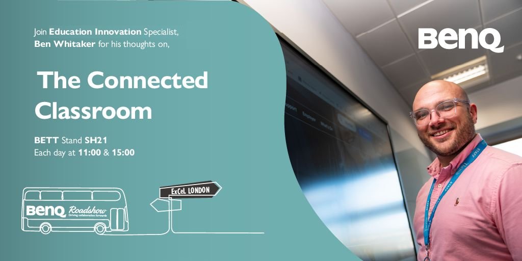 rocheav73's tweet photo. 🚌🚌 Make a stop at the #BenQbus and check out @Itsbenwhitaker's presentation on "The Connected Classroom" daily from 11AM... 🚌🚌
🗺️ Bett Global at #BETT2022
📅 23rd-25th March
📍 Stand SH21
⏰ 11AM
#AVtweeps @BenQBusinessUK #ConnectedClassroom #BenQ #BenW https://t.co/IDl0im1CU2